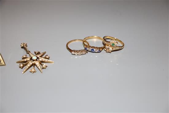 Mixed jewellery (missing stones)